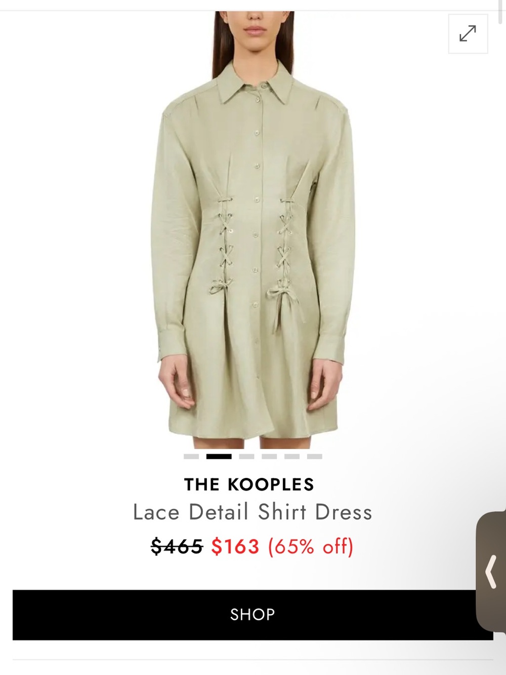 The Kooples Sage Green Viscose-Linen Button Tunic